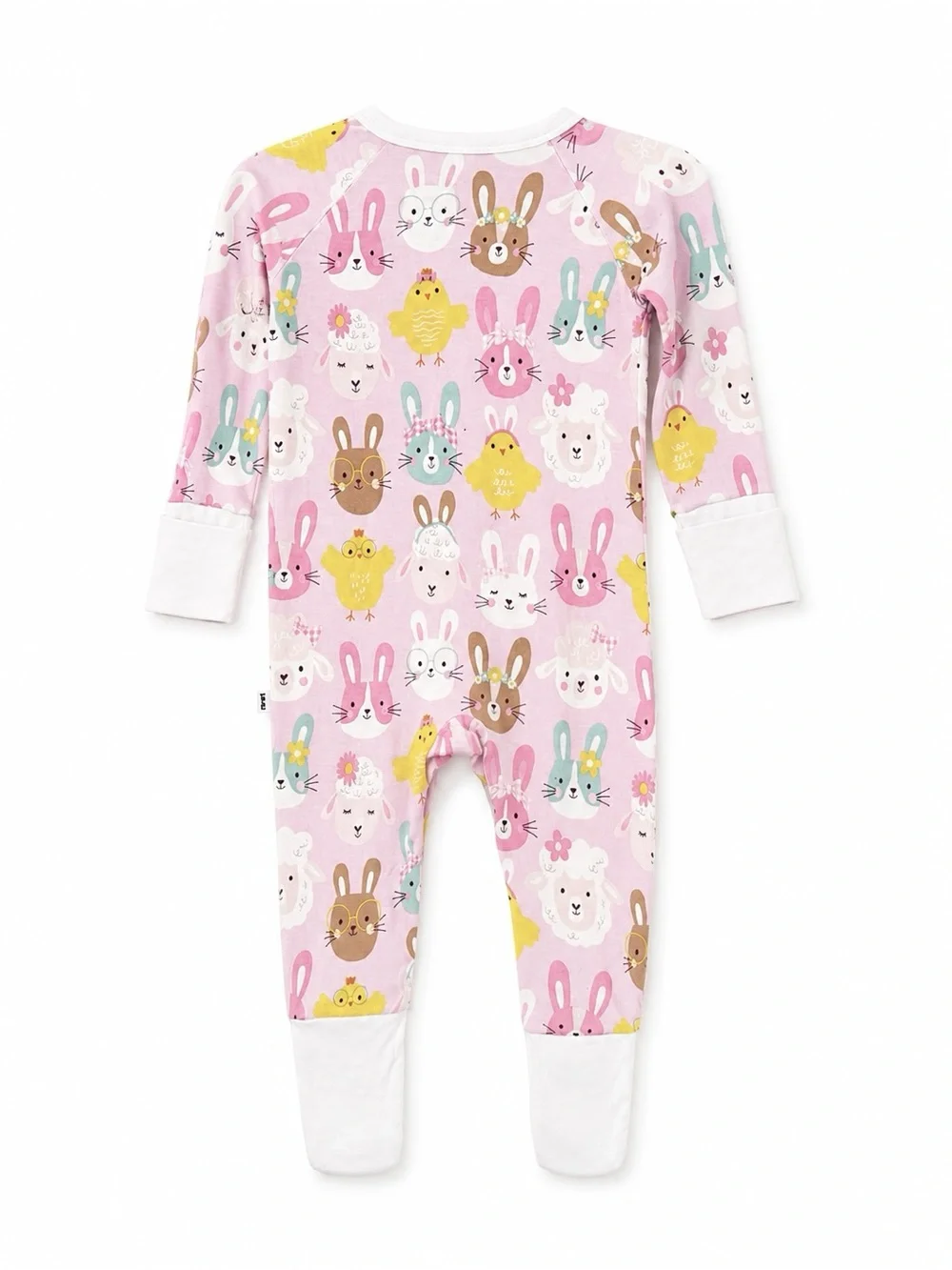 Little Sleepies Pink Bunny Chick Convertible Zippy Pajamas 3-6M
